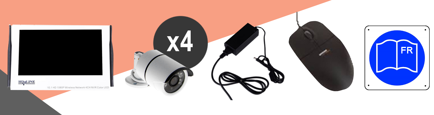 Kit de video surveillance 4 caméra IP wireless et DVR