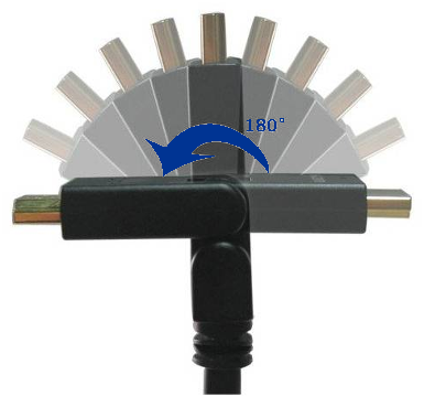 Fiche HDMI pliable à 180 degrès