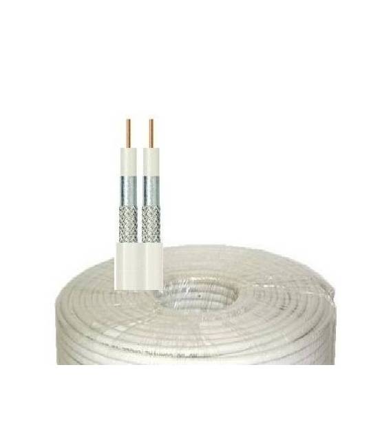 10 X connector F gold + DOUBLE CABLE COAXIAL TWIN STRONG 100 M