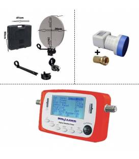 Parabole camping + LNB SINGLE + sf-500 HD-LINE Ideal Pour Mobile car