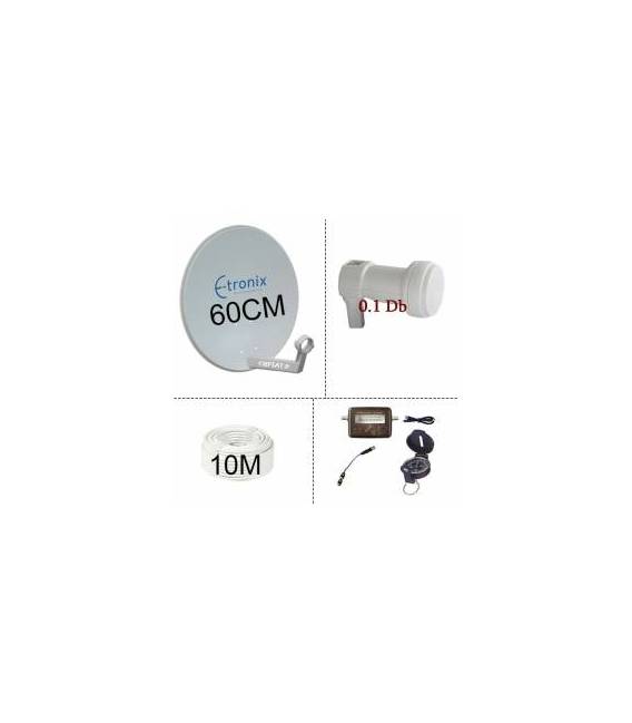 SAT-SCHÜSSEL SET 60cm Set Satfinder 10m Koaxialkabel LNB