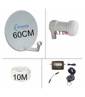 SAT-SCHÜSSEL SET 60cm Set Satfinder 10m Koaxialkabel LNB