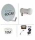 SAT-SCHÜSSEL SET 60cm Set Satfinder 10m Koaxialkabel LNB