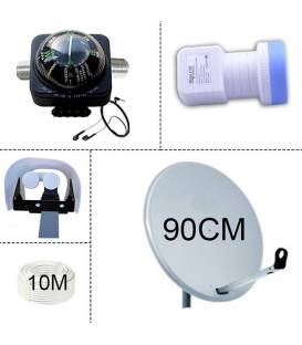 Sat-Schüssel 90Cm LNB Single LNB Wetterschutz Satfinder 10M Kabel