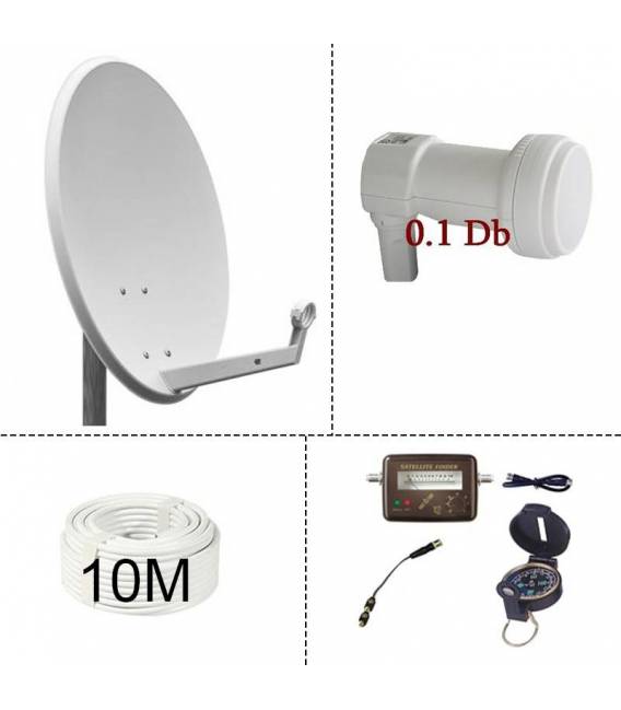 SET SAT-SCHÜSSEL 60cm Satfinder Set Kabel 10m LNB