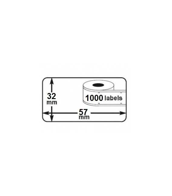 2 x ROLLEN Dymo Label 11354 57 mm x 32 mm Thermodrucker 1000 Etiketten 100% kompatibel zu Dymo Seiko