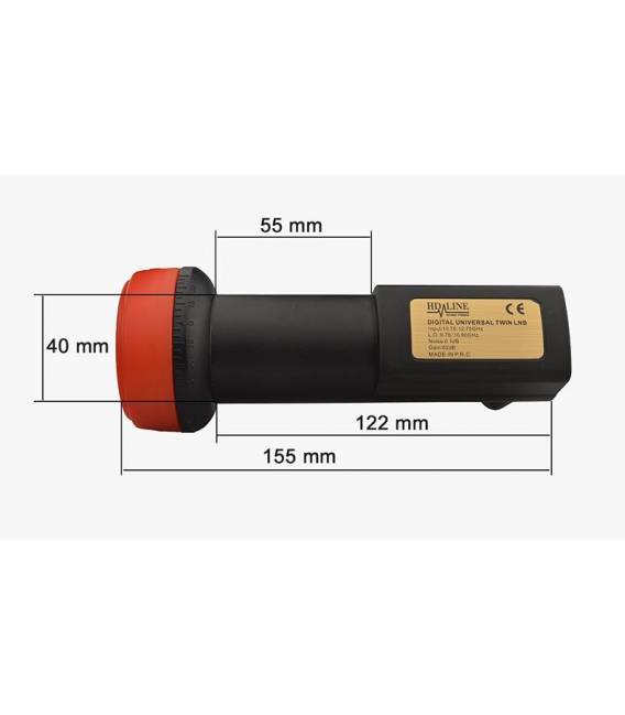 LNB TWIN HD-LINE Black Premium 62db!! 0.1 DB !! 2 Ausgänge Teilnehmer hohe Qualität