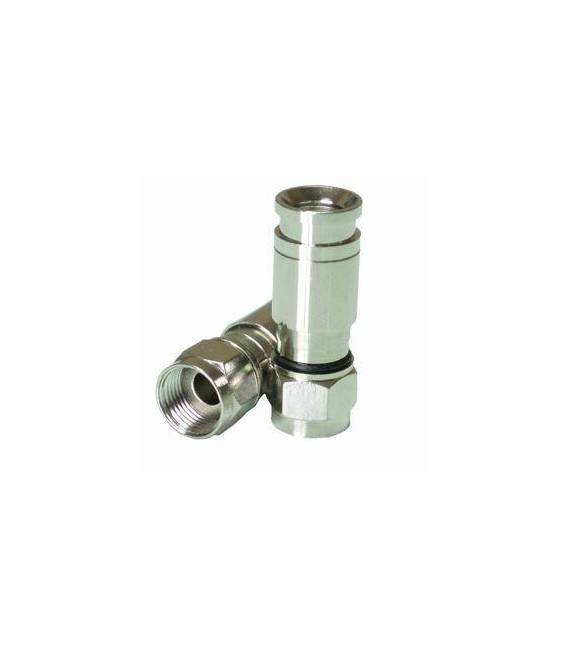 2 Fiches F pro coaxial CONNECTEUR F compressé