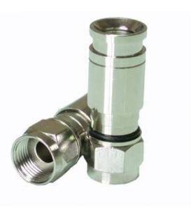 2 F-Stecker pro Koaxial F-Verbinder gepresst