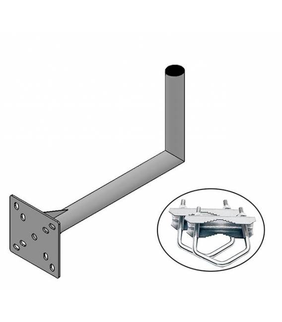 HD-LINE Geländerhalterung Sat Antennen SAT-Halter, 25 cm X 45 CM Wandabstand Mastroh Halter Sat Antennenmast 