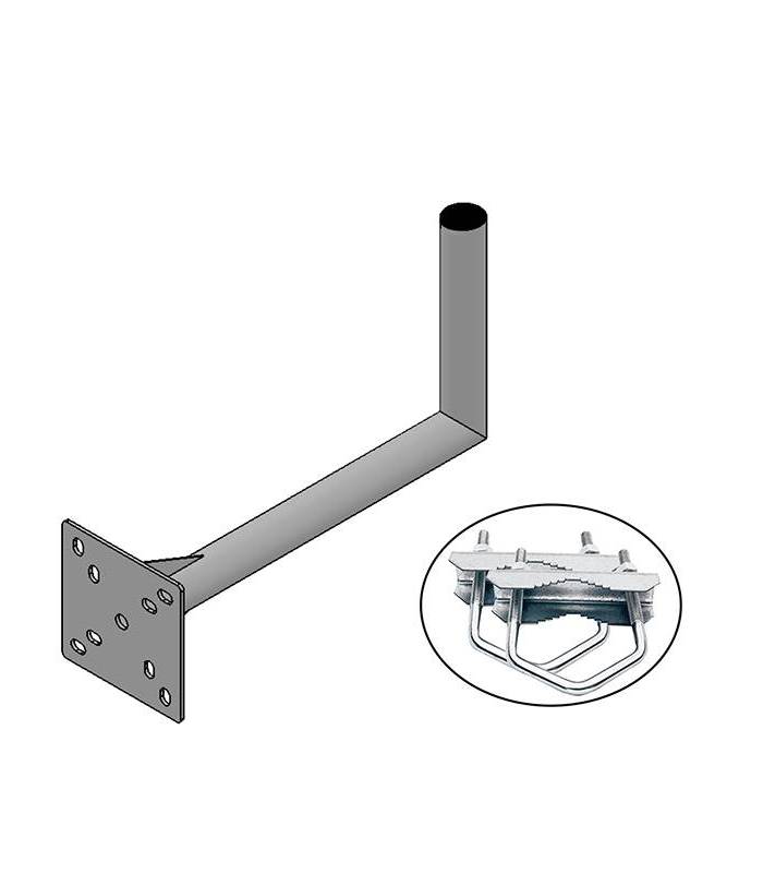 Support d'Antenne Technique 40 mm : Fixation Horizontale pour Balcon  Optimal!