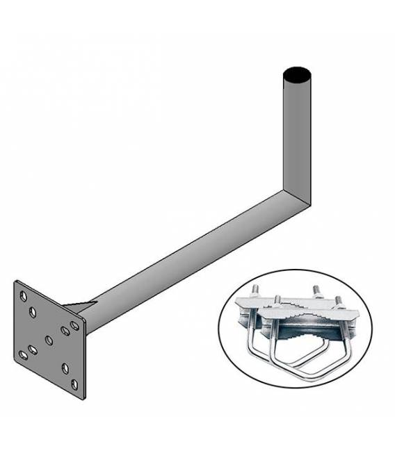 HD-LINE Geländerhalterung Sat Antennen SAT-Halter, 25 cm x 55 cm Wandabstand mit Schellen