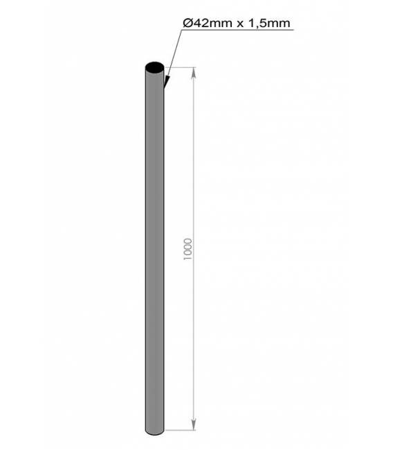 MAT 1M en acier galvanise pour fixation antenne ou parabole