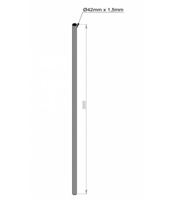 Antennenmast 2M - Spiegel / Sat Schüssel Mast Wandhalter 200cm - Stahl feuerverzinkt (rostfrei)