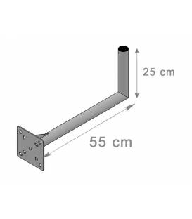 HD-LINE Geländerhalterung Sat Antennen SAT-Halter, 25 cm X 55 cm Wandabstand Mastroh Halter Sat Antennenmast 