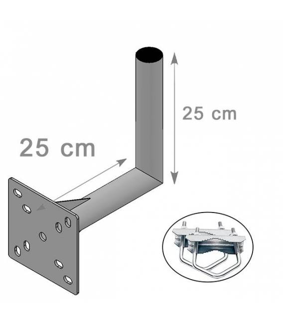 FIXATION L BALCON ANTENNE ET PARABOLE 25X25cm