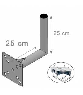 HD-LINE Geländerhalterung Sat Antennen SAT-Halter,25 cm Wandabstand Mastroh mit Schelle Halter Sat Antennenmast