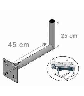 HD-LINE Geländerhalterung Sat Antennen SAT-Halter, 25 cm X 45 CM Wandabstand Mastroh Halter Sat Antennenmast 