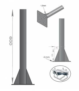Fixation 60cm pour balcon, sol, plafond - Antenne rateau et parabole satellite