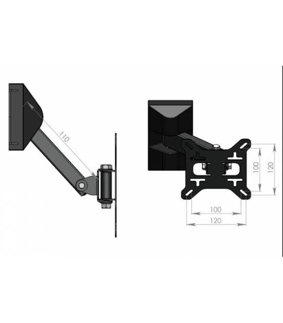 Support TV 19" / 26" GK-870 Fixation murale pour ecran plat