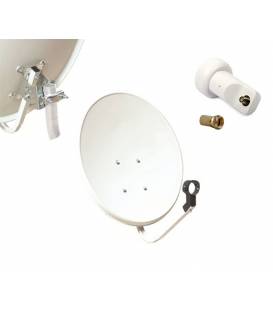 Kit HD-LINE Basic Parabole 60cm acier + LNB Single + 1 connecteur