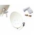 SAT Anlage Sat-Schüssel 60cm aus Stahl + LNB Twin 2 Receiver TV + 2 F-Stecker