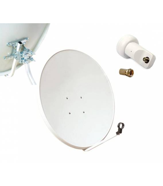 Kit HD-LINE Basic Parabole 80cm acier + LNB Single + 1 connecteur