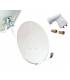 Kit HD-LINE Basic Parabole 80cm acier + LNB Twin + 2 connecteurs