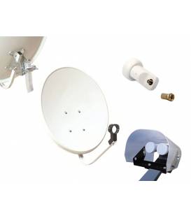 Kit installation satellite parabole 70cm + LNB single + Protection anti pluie