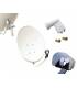 Kit HD-LINE Basic Parabole 70cm acier + LNB Twin + Protection anti-pluie + 2 connecteurs
