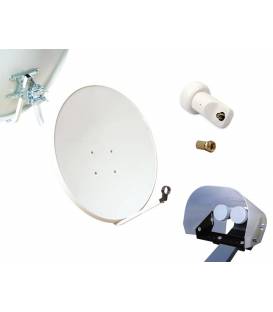Kit HD-LINE Basic Satellite Dish 80cm Steel + LNB Single + Weather Protection + 1 connectors
