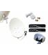 Kit HD-LINE Basic Parabole 60cm acier + 2 Demo HD FTA + LNB Twin + Protection anti-pluie + 2 connecteurs
