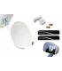 Set HD-LINE Basic Sat-Schüssel 80cm Stahl 2 Receiver FTA HD LNB Twin Wetterschutz 2 Verbinder