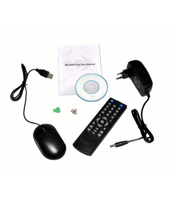Videoüberwachungs Set DVR 8 Ausgänge, 8 Dome Kameras PL-50B, 8x 20m BNC Kabel weiß, 1 Adapter 8in1, 1 Power Supply 5A