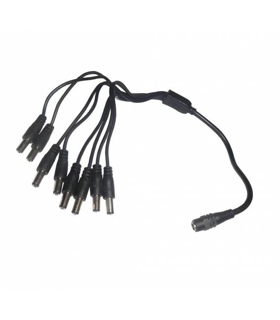 Adaptateur splitter 1 en 8 cordon pour alimentation camera de surveillance - 1 femelle / 8 male