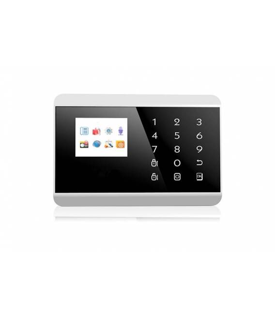 Haus-Alarm GSM APP - Wireless - kompatibel ADSL SIM + 7 PIR- und 7 Tür Sensoren + 2 Rauchdetektors + Sirene