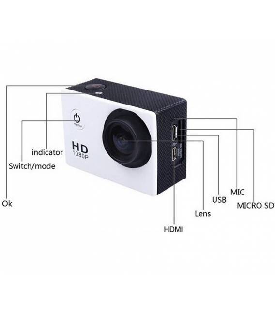 Mini Sportkamera HD 1080p LCD 1,5" TFT 170 Grad Waterproof + Zubehör
