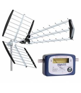 HD-LINE ANTENNE TNT 18 DB + kit POINTEUR TERRESTRE