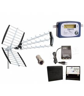 ANTENNE RATEAU TNT FULL HD TERRESTRE UHF + Pointeur dvb-t + kit Amplificateur