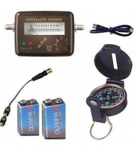 KIT SATFINDER POINTEUR SATELLITE + Boussole + Cable + piles