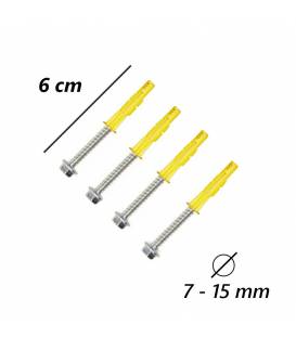 4X VIS CHEVILLE pour fixation mur bois... Idéal pour montage de support parabole / antenne 