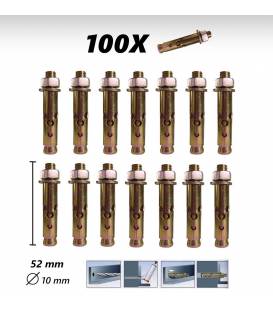 100X Vis Cheville Béton 52mm à frapper 10mm diamètre