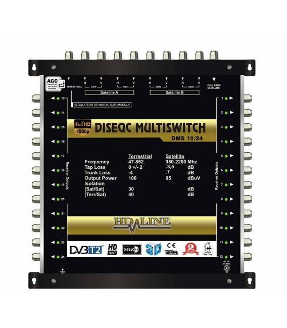 HD-LINE PRO MULTISWITCH 10/24 - 3SAT (2SAT + 1 SAT 1 polarite) - 1TER / 24 DEMOS