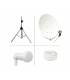 KIT Camping parabole 50 cm + LNB Single + 10m Cable + Trépied mât télescopique