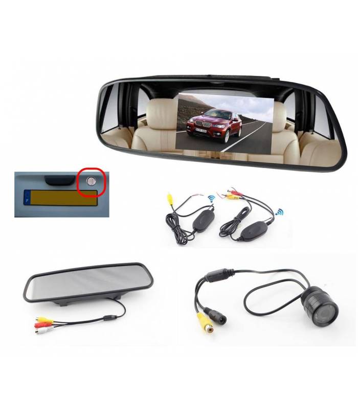 Moniteur de rétroviseur intérieur de voiture avec caméra de recul CCD, aide  au stationnement, vision nocturne, lentille en verre, vidéo 2 en 1, 4.3  pouces - AliExpress