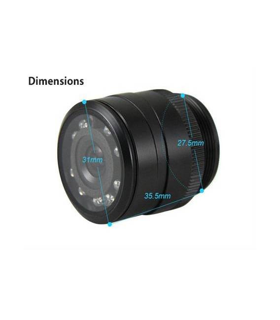 Mini Caméra voiture Recul + Rétroviseur Central - Fixation arrière auto - LED Nuit - Angle 120° - Waterproof