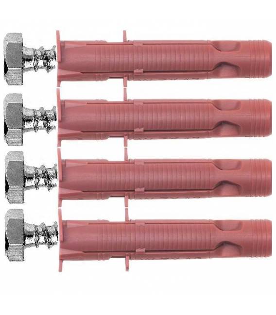 4 VIS / CHEVILLES pour FIXATION PARABOLE MURAL & BETON WURTH