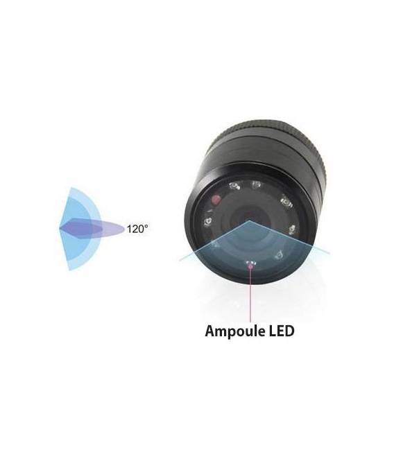 Mini Caméra voiture Recul - SANS FIL - Fixation avant / arrière auto - LED Nuit - Angle 120° - Waterproof