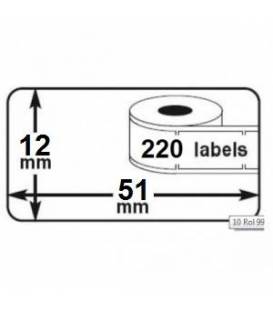 1 x ROLLE Dymo Label 99017 12,5 mm x 51 mm Thermodrucker 220 Etiketten 100% kompatibel zu Dymo Seiko