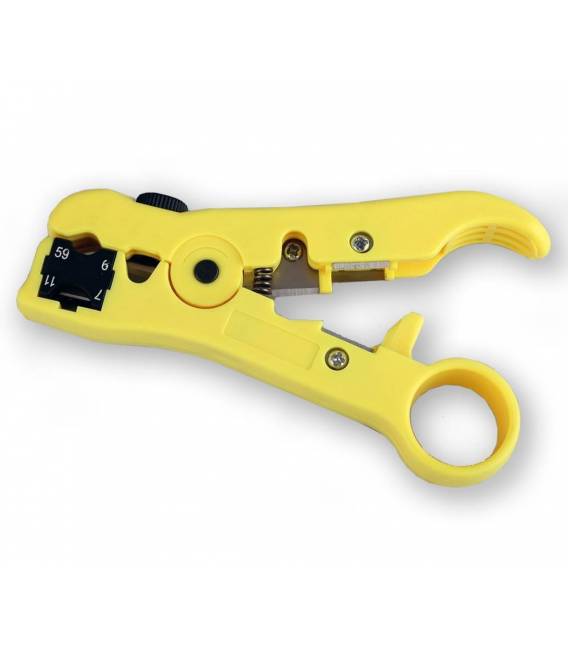 DENRG11-7 Abisolierwerkzeug Abisoliermesser für mehrere Koaxialkabel RG59 RG6 RG11 RG17 und Telefonkabel 